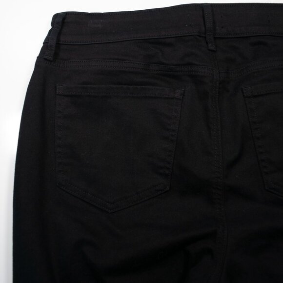 NYDJ Marilyn Straight Cropped Cuffed Jeans Womens 10 Black Lift Tuck Crop W05X - Picture 3 of 5